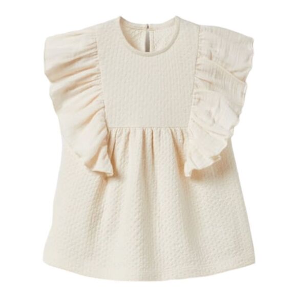 ZARA Kids | Ecru | RUFFLED TEXTURED OVERSIZED BLOUSE - Picture 2 of 7